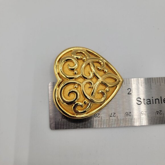 Heart Brooch Signed NJY - Picture 8 of 8